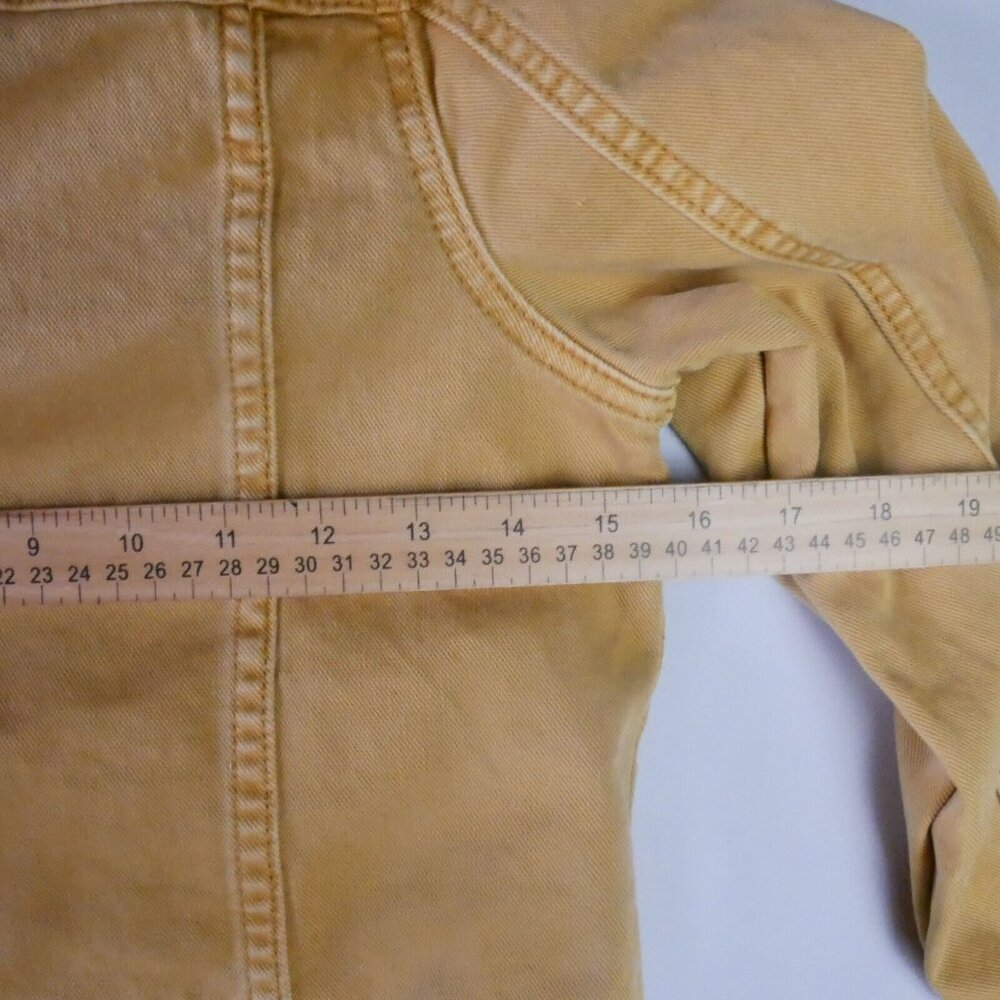 Kidpik Girls Size Small 7/8 Yellow Mustard Jacket Metal Button Up - Picture 8 of 11